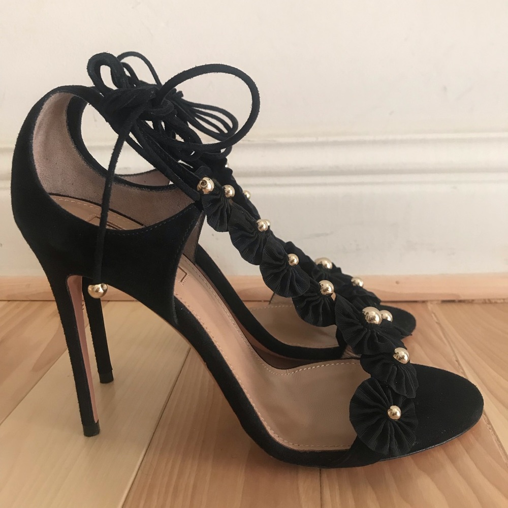 Aquazzura Studded Suede Sandals